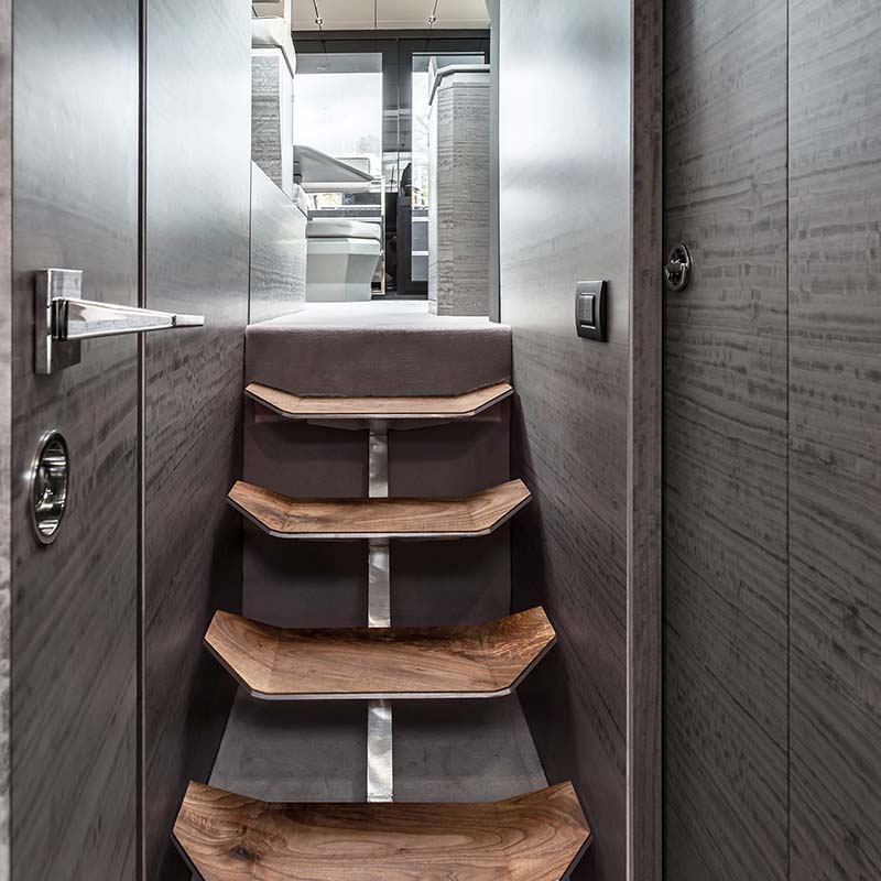 Motor Yacht stairs design Interior by Suvorov Yacht Design