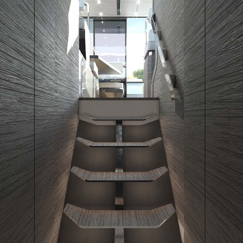 Motor Yacht stairs design Interior by Suvorov Yacht Design